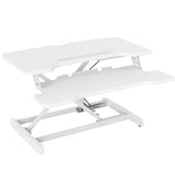NNEMB Desk Riser 77cm Wide Adjustable Sit to Stand for Dual Monitor-Keyboard-Laptop-White