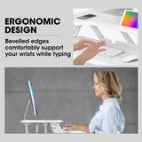 NNEMB Desk Riser 77cm Wide Adjustable Sit to Stand for Dual Monitor-Keyboard-Laptop-White