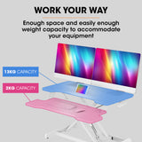 NNEMB Desk Riser 77cm Wide Adjustable Sit to Stand for Dual Monitor-Keyboard-Laptop-White