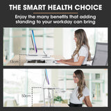 NNEMB Desk Riser 77cm Wide Adjustable Sit to Stand for Dual Monitor-Keyboard-Laptop-White