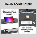 NNEMB Desk Riser 90cm Wide Adjustable Sit to Stand for Dual Monitor-Keyboard-Laptop-Black