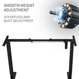 NNEMB Sit Stand Standing Desk-120x60cm-72-118cm Height Adjustable-70kg Load-Black/Black Frame