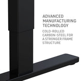 NNEMB Sit Stand Standing Desk-120x60cm-72-118cm Height Adjustable-70kg Load-Black/Black Frame