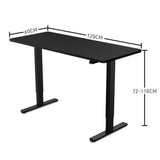NNEMB Sit Stand Standing Desk-120x60cm-72-118cm Height Adjustable-70kg Load-Black/Black Frame
