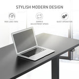 NNEMB Sit Stand Standing Desk-120x60cm-72-118cm Height Adjustable-70kg Load-Black/Black Frame