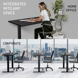 NNEMB Sit Stand Standing Desk-120x60cm-72-118cm Height Adjustable-70kg Load-Black/Black Frame