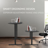 NNEMB Sit To Stand Up Standing Desk-140x60cm-72-118cm Electric Height Adjustable-70kg Load-Black/Black Frame