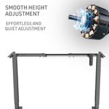NNEMB Sit To Stand Up Standing Desk-140x60cm-72-118cm Electric Height Adjustable-70kg Rated Black/Black Frame