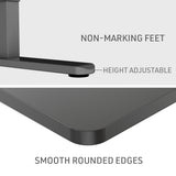 NNEMB Sit To Stand Up Standing Desk-140x60cm-72-118cm Electric Height Adjustable-70kg Rated Black/Black Frame