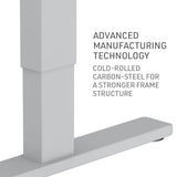 NNEMB Sit Stand Standing Desk-120x60cm-72-118cm Height Adjustable-70kg Load-Black/Silver Frame