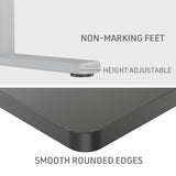NNEMB Sit Stand Standing Desk-120x60cm-72-118cm Height Adjustable-70kg Load-Black/Silver Frame