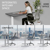 NNEMB Sit Stand Standing Desk-120x60cm-72-118cm Height Adjustable-70kg Load-Black/Silver Frame