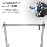 NNEMB Sit To Stand Up Standing Desk-140x60cm-72-118cm Electric Height Adjustable-70kg Load-Black/Silver Frame