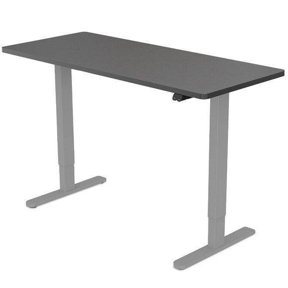 NNEMB Sit To Stand Up Standing Desk-140x60cm-72-118cm Electric Height Adjustable-70kg Load-Black/Silver Frame