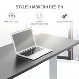 NNEMB Sit To Stand Up Standing Desk-140x60cm-72-118cm Electric Height Adjustable-70kg Load-Black/Silver Frame
