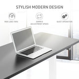 NNEMB Sit Stand Standing Desk-120x60cm-72-118cm Height Adjustable-70kg Load-Black style/White Frame