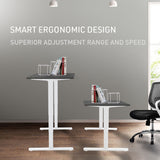 NNEMB Sit To Stand Up Standing Desk-140x60cm-72-118cm Electric Height Adjustable-70kg Load-Black/White Frame