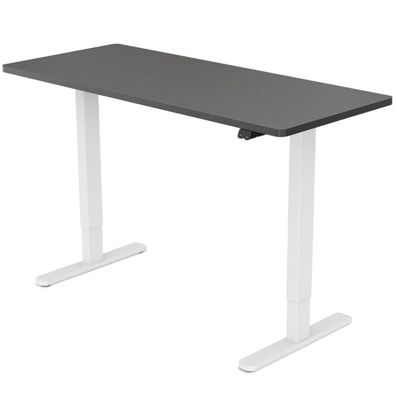 NNEMB Sit To Stand Up Standing Desk-140x60cm-72-118cm Electric Height Adjustable-70kg Load-Black/White Frame