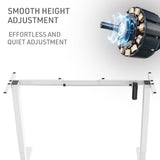 NNEMB Sit To Stand Up Standing Desk-140x60cm-72-118cm Electric Height Adjustable-70kg Load-Black/White Frame