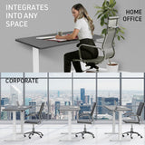 NNEMB Sit To Stand Up Standing Desk-140x60cm-72-118cm Electric Height Adjustable-70kg Load-Black/White Frame