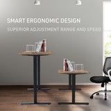 NNEMB Sit Stand Standing Desk-120x60cm-72-118cm Height Adjustable-70kg Load-Oak style/Black Frame