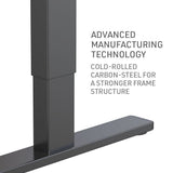 NNEMB Sit Stand Standing Desk-120x60cm-72-118cm Height Adjustable-70kg Load-Oak style/Black Frame