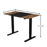 NNEMB Sit To Stand Up Standing Desk-120x60cm-72-118cm Electric Height Adjustable-70kg Rated-Oak Style/Black Frame