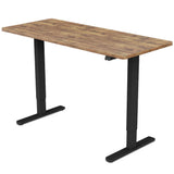NNEMB Sit To Stand Up Standing Desk-140x60cm-72-118cm Electric Height Adjustable-70kg Load-Oak Style/Black Frame