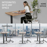NNEMB Sit To Stand Up Standing Desk-140x60cm-72-118cm Electric Height Adjustable-70kg Load-Oak Style/Black Frame