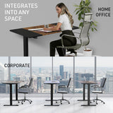 NNEMB Sit To Stand Up Standing Desk-140x60cm-72-118cm Electric Height Adjustable-70kg Rated-Oak Style/Black Frame