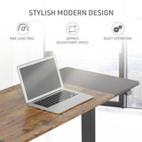 NNEMB Sit To Stand Up Standing Desk-140x60cm-72-118cm Electric Height Adjustable-70kg Rated-Oak Style/Black Frame
