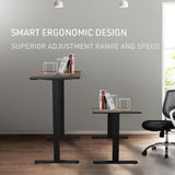 NNEMB Sit To Stand Up Standing Desk-140x60cm-72-118cm Electric Height Adjustable-70kg Rated-Oak Style/Black Frame