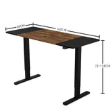 NNEMB Sit To Stand Up Standing Desk-140x60cm-72-118cm Electric Height Adjustable-70kg Rated-Oak Style/Black Frame