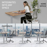 NNEMB Sit To Stand Up Standing Desk-120x60cm-72-118cm Electric Height Adjustable-70kg Load-Oak Style/Silver Frame