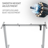 NNEMB Sit To Stand Up Standing Desk-120x60cm-72-118cm Electric Height Adjustable-70kg Load-Oak Style/Silver Frame