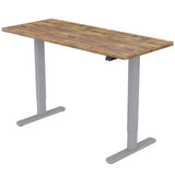 NNEMB Sit To Stand Up Standing Desk-140x60cm-72-118cm Electric Height Adjustable-70kg Load-Oak Style/Silver Frame