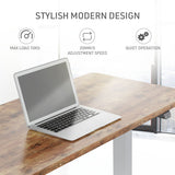 NNEMB Sit To Stand Up Standing Desk-140x60cm-72-118cm Electric Height Adjustable-70kg Load-Oak Style/Silver Frame