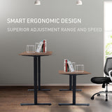 NNEMB Sit To Stand Up Standing Desk-140x60cm-72-118cm Electric Height Adjustable-70kg Load-Walnut Style/Black Frame