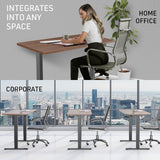 NNEMB Sit To Stand Up Standing Desk-140x60cm-72-118cm Electric Height Adjustable-70kg Load-Walnut Style/Black Frame