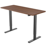 NNEMB Sit To Stand Up Standing Desk-140x60cm-72-118cm Electric Height Adjustable-70kg Load-Walnut Style/Black Frame