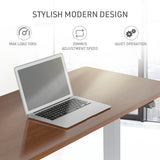 NNEMB Sit To Stand Up Standing Desk-140x60cm-72-118cm Electric Height Adjustable-70kg Load-Walnut Style/Silver Frame