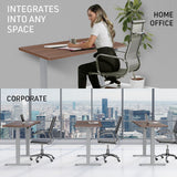 NNEMB Sit To Stand Up Standing Desk-140x60cm-72-118cm Electric Height Adjustable-70kg Load-Walnut Style/Silver Frame