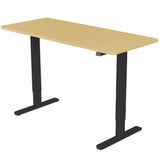 NNEMB Sit To Stand Up Standing Desk-140x60cm-72-118cm Electric Height Adjustable-70kg Load-White Oak Style/Black Frame