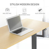 NNEMB Sit To Stand Up Standing Desk-140x60cm-72-118cm Electric Height Adjustable-70kg Load-White Oak Style/Black Frame
