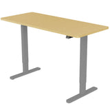 NNEMB Sit To Stand Up Standing Desk-120x60cm-72-118cm Electric Height Adjustable-70kg Load-White Oak Style/Silver Frame
