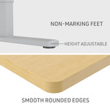 NNEMB Sit To Stand Up Standing Desk-140x60cm-72-118cm Electric Height Adjustable-70kg Load-White Oak Style/Silver Frame
