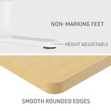 NNEMB Sit To Stand Up Standing Desk-120x60cm-72-118cm Electric Height Adjustable-70kg Load-White Oak Style/White Frame
