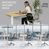 NNEMB Sit To Stand Up Standing Desk-120x60cm-72-118cm Electric Height Adjustable-70kg Load-White Oak Style/White Frame