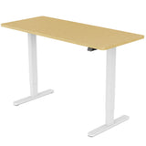 NNEMB Sit To Stand Up Standing Desk-120x60cm-72-118cm Electric Height Adjustable-70kg Load-White Oak Style/White Frame