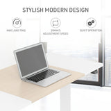 NNEMB Sit To Stand Up Standing Desk-120x60cm-72-118cm Electric Height Adjustable-70kg Load-Light Oak Style/White Frame